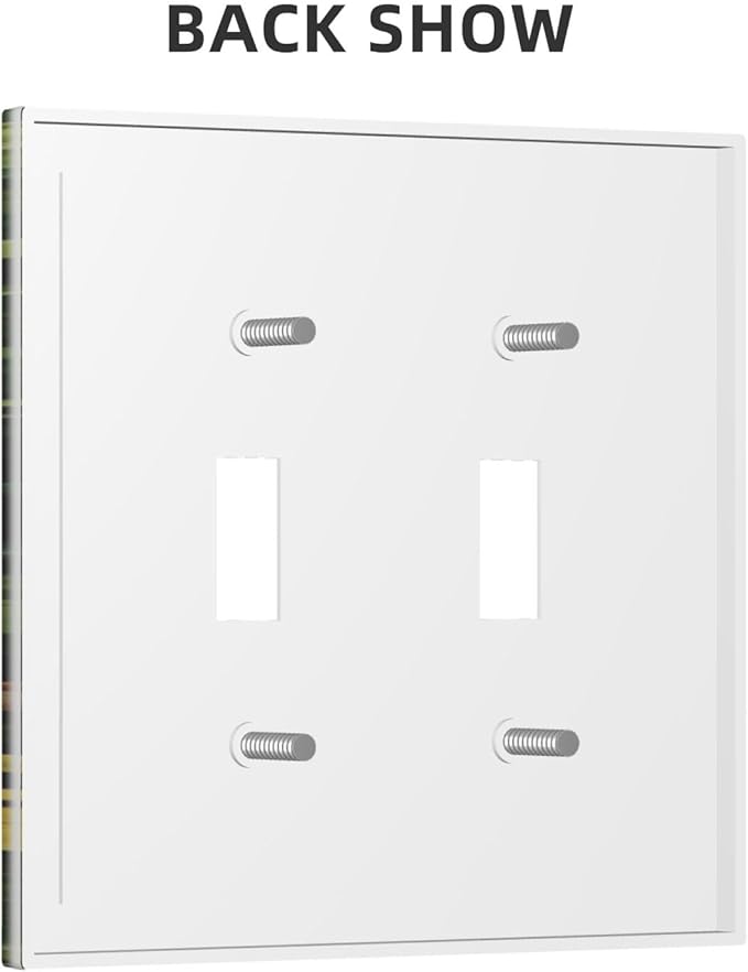Mushrooms Forest Nature Botanical Art Light Switch Covers Double Toggle 2 Gang Wall Plate Dual Decorative Switchplate Electrical Faceplate for Farmhouse Living Room Decor