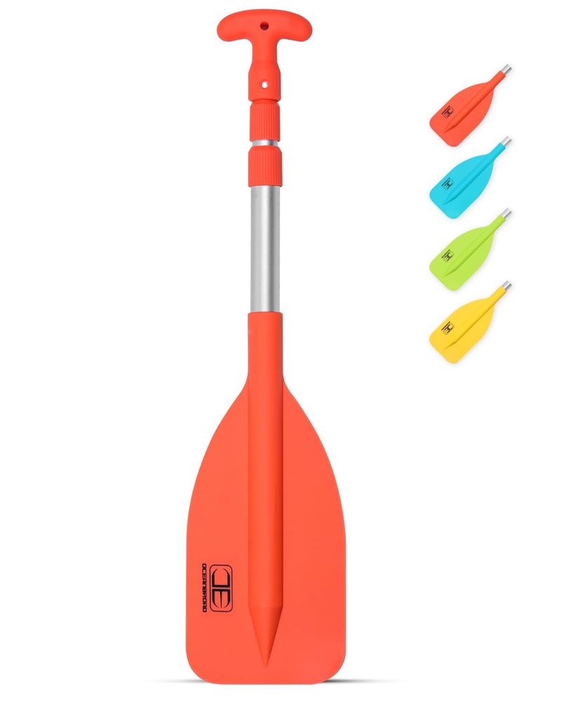 OCEANBROAD Telescoping Emergency Paddle 26''-54'' Collapsible Paddles Aluminium Shaft for Kayaking Boating Canoeing River Tubing, Orange, 2 Paddles