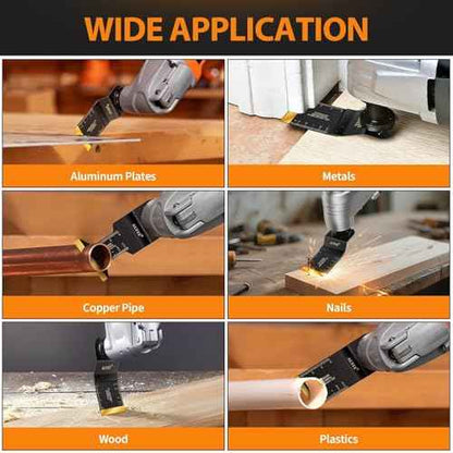30PCS Titanium Oscillating Tool Blade, Universal Multi Tool Blades for Metal Wood Plastic, Quick-Replace Oscillating Saw Blade Kits for Dewalt Ryobi Milwaukee Rockwell Fein Makita Craftsman