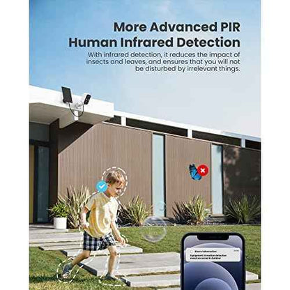 FOAOOD Solar Panel Security Cameras Wireless Outdoor - Battery Powered Cameras for Home Security WiFi Camera Surveillance Indoor System Floodlight Night Vison Alarm Motion Sensor Light Door Cam
