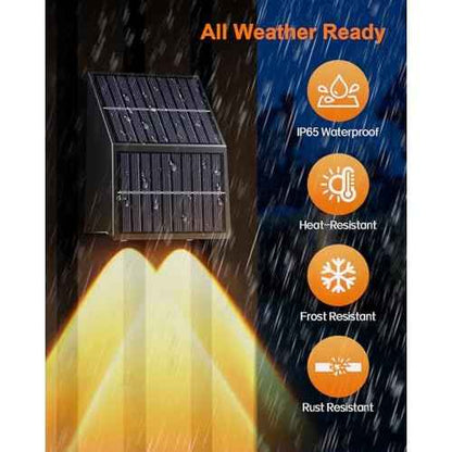 Super Long Lasting Solar Fence Lights, Dual Solar Panels, Better for Winter and Rainy Days, Outdoor Waterproof, High Brightness Solar Lights for Stair,Step,Yard,Patio,Backyard,Wall (8 Pack)
