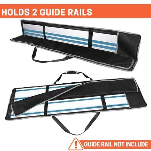 Premium Guide Rail Bag, Double Side Track Saw Bag, Protective Carrying Case for 55-60 Inch Guide Rail Tracks(Black)