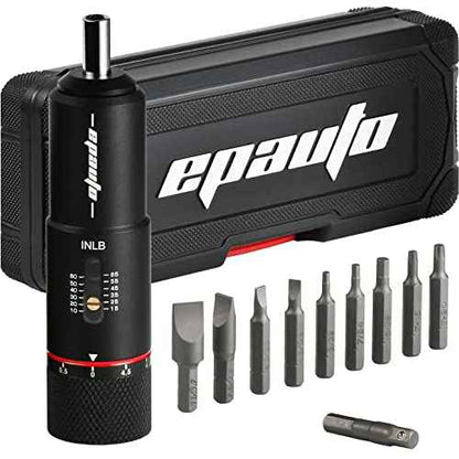 EPAuto Manual Wrench Screwdriver for Firearms | Bike Gears, 10-65 in/Lbs - 10 Bits, Black