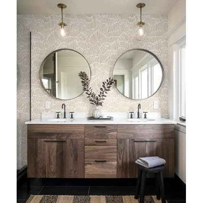 Guvana Beige Peel and Stick Wallpaper Boho Beige and White Contact Paper Modern Striped Self Adhesive Waterproof Wall Paper for Bathroom Bedroom Decor Removable Temporary Rv Wallpaper Roll17.3¡¿78.7"