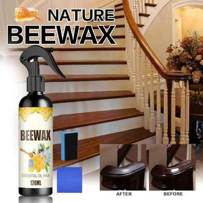 Beewax Essential Oil Wax, 2PCS Beeswax Spray, Beeswax Spray Furniture Polish, Bees wax Wood Polish, Bees wax Care spray & Restorer for Wood Floors, Furniture, Tables, Cabinets