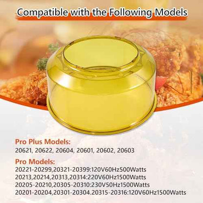 Upgraded Power Dome Replacement for NuWave Oven Pro Plus and for Elite Oven, Impact and Heat Resistant Transparent Amber Plastic Hood Cover, Easy to Clean Oven Dome