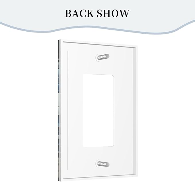 White Blue Flower Peonies Single Decora Outlet Wall Plate 1 Gang Rocker Decorative Switchplate Faceplate GFCI Light Switch Covers for Home Living Decor