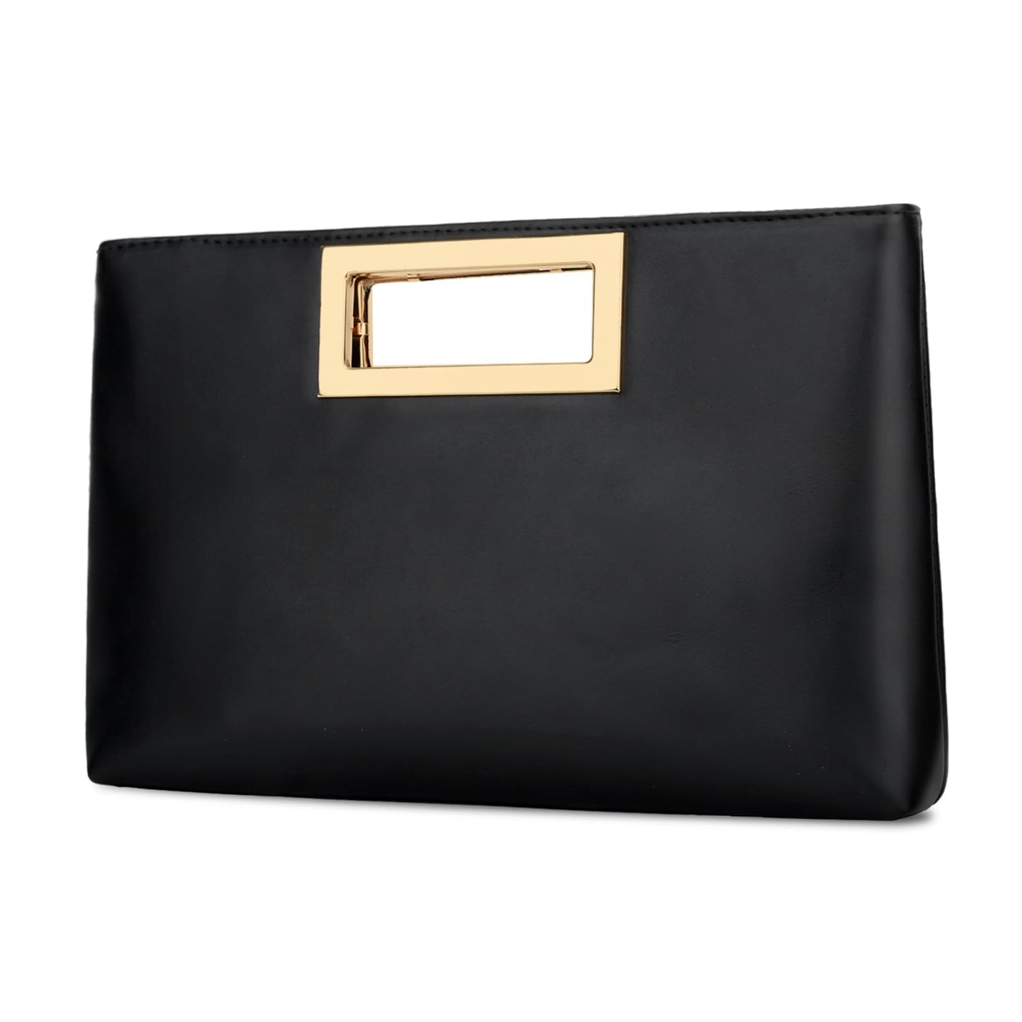 KKXIU Clutch Purse for Women Vegan Leather Evening Bag Formal Handbag for Wedding Party Prom Bridal (Black)