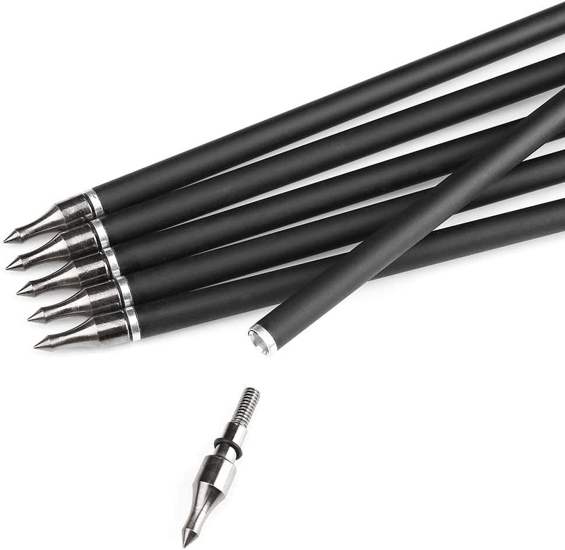 30 Inch Carbon Archery Arrows - 6/12 Pcs Flu Flu Target Practice with 100 Grain Judo Heads | Spine 500