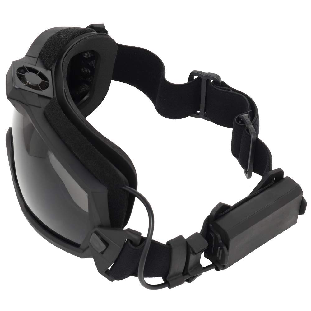 H World Shopping Airsoft Goggles Anti Fog with Fan and Interchangeable Lens Military Shooting Safety Goggles & Glasses for Cycling Paintball Hunting Motorcycle BK