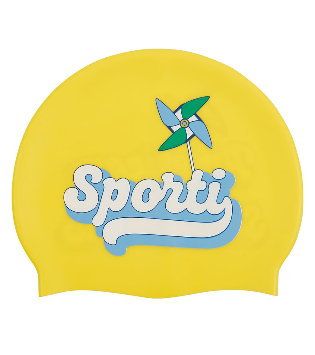 Sporti x Alex & Gretchen Walsh XOXO Silicone Swim Cap - Aqua - Adult