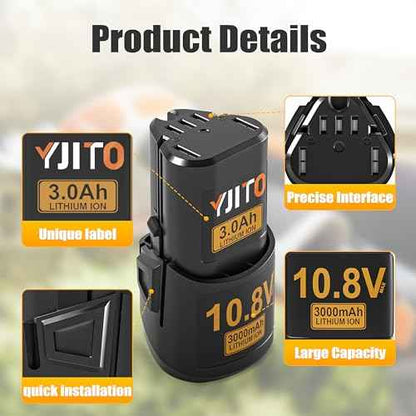Upgraded 2-Pack 3000mAh Replacement Battery for Stihl 10.8V HSA 26 (Model 45154006500) Battery,Compatible with HSA26, AS2, GTA26, SEA20 Cordless Tools