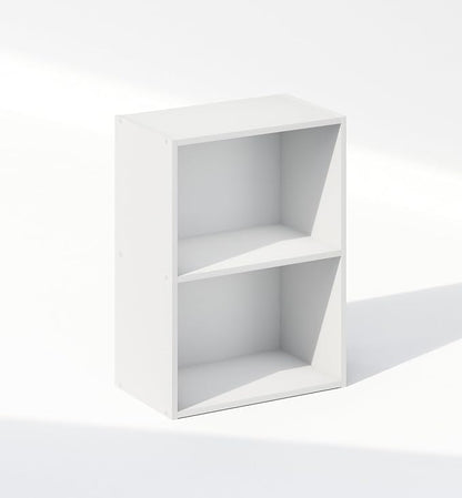 Furinno Reed Closet Organizers and Storage, 2-Tier Closet Organizer, Open Shelf Closet Storage, for Wardrobe, Bedroom, Living Room, White