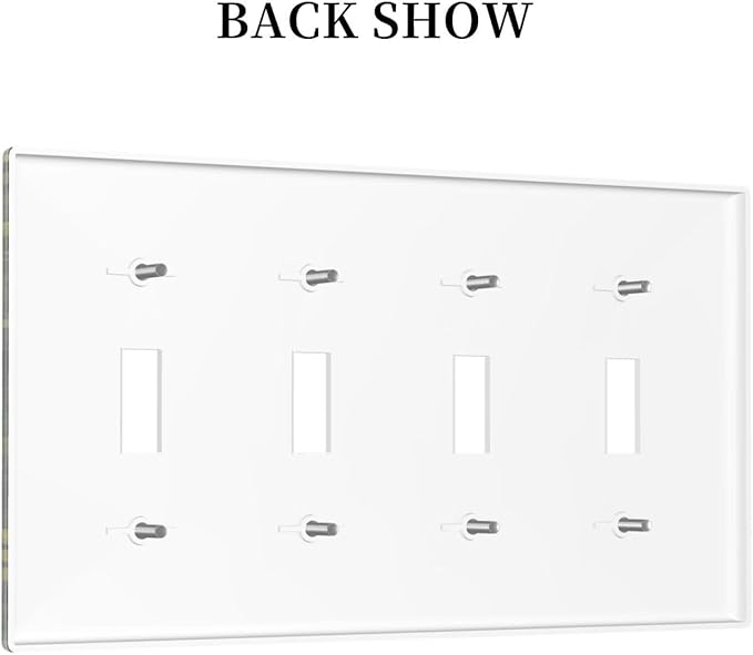 Mushrooms Forest Nature Botanical Art Light Switch Covers Quad Toggle 4 Gang Wall Plate Decorative Switchplate Electrical Faceplate for Farmhouse Living Decor