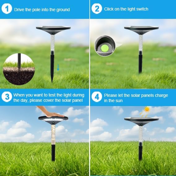 LED Garden Solar Pathway Lights，Outdoor Motion Sensor Landscape Lights for Garden Lighting, IP65 Waterproof Solar Spotlight for Yard