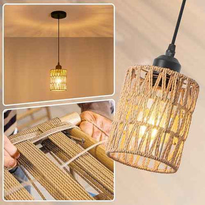 3 Pack Rattan Chandelier Pendant Lights Kitchen Island,Farmhouse Boho Chandeliers Adjustable Height Hanging lamp for Dining Room,Kitchen Ceiling Light Fixtures with Hand Woven Wicker Lampshade