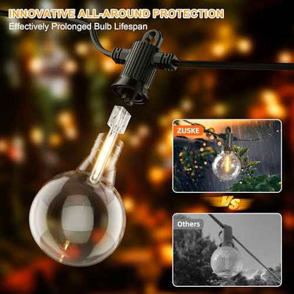 Outdoor String Lights, 100FT 4-Color LED Patio Lights with 50 Shatterproof G40 Globe Bulbs, Waterproof Hanging Lights for Outside, Backyard, Porch, Balcony, Gazebo, 2700K/3000K/4000K/6000K
