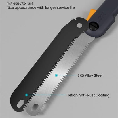 JIMIHOME 8.9" Folding Hand Saw - Premium SK5 Alloy Steel Blade with Teflon Anti-Rust Coating, 3-Angle Adjustable Triple-Cut Teeth Pruning Saw for Tree Trimming, Camping, Survival & Garden Work