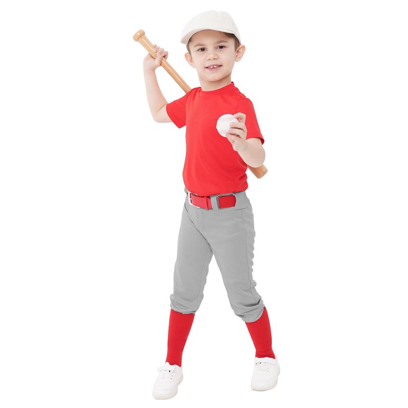 QBK 7T Toddler Baseball Pants Youth Softball Pants Kids Tee Ball Pants for Boy Girl Gray