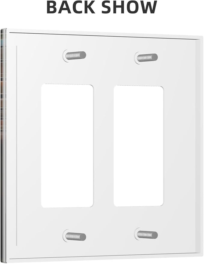 City Light Moon Bus Abstract Art Dual Outlet Covers Wall Plate 2 Gang Rocker Decora Decorative Switchplate Electrical Faceplate GFCI Light Switch Covers for Farmhouse Living Decor