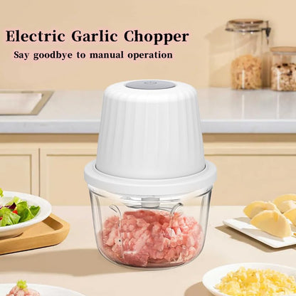 250ML Electric Garlic Chopper, Mini Portable Veggie Choppers, Garlic Grinder Masher Onion Chopper, Blender to Vegetable, Wireless Food Processor for Ginger, Chili, Fruit, Meat, etc