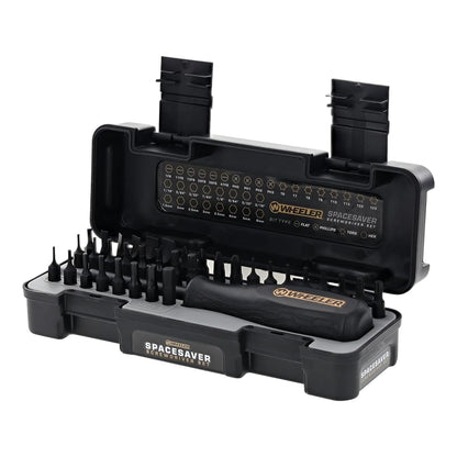 Wheeler Space Saver Screwdriver Set with Magnetic Screwdriver Handle, Bit Assortment and Storage Case for Maintenance
