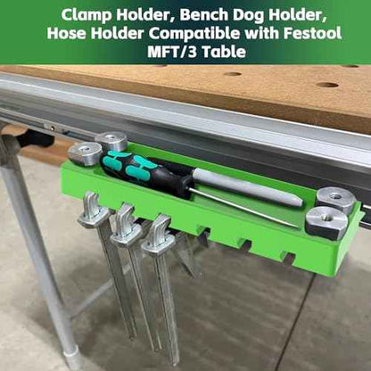 Clamp Holder, Bench Dog Holder,Hose Holder- Utility Storage Rack- Compatible with Festool MFT/3 Table