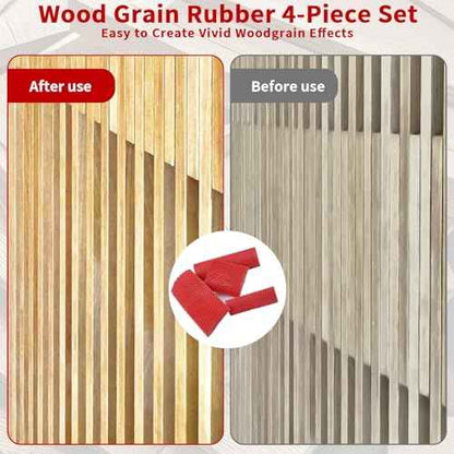 4 PCS Wood Grain Tool£¬Rubber Wood Graining Painting Tool, DIY Grain Painting Tool for All Surfaces and Wall Room Art Decoration, Household Wall Art Paint