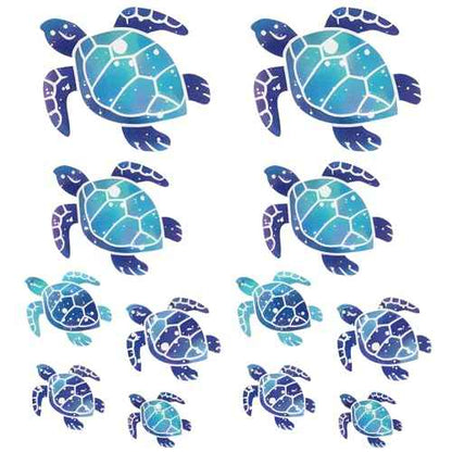 12 Pcs Sea Turtle Wall Decals, Ocean Turtle Vinyl Stickers Underwater Bathroom Decal, Waterproof Wall Sticker Removable Turtles Decals for Bathroom Bedroom Toilet Nursery Room Decoration
