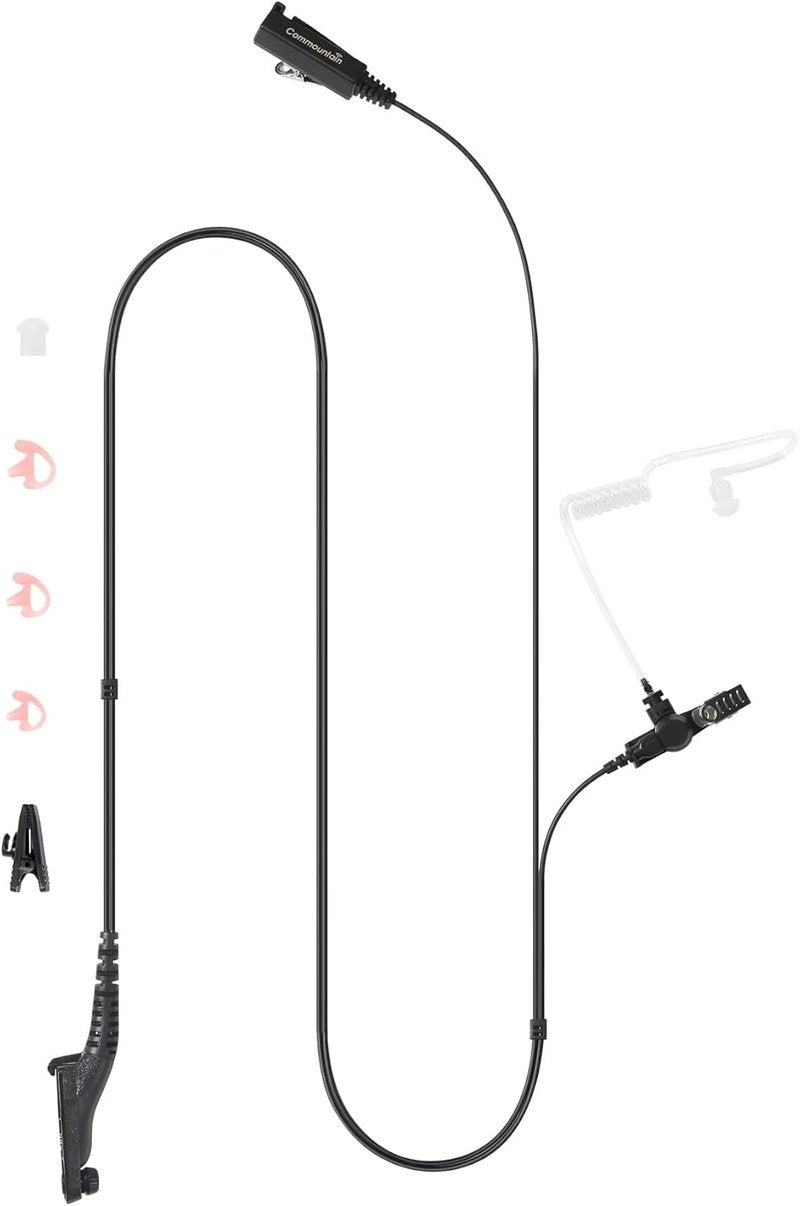 Commoutain APX 6000 Earpiece with Mic - Two-Wire Surveillance Headset for Motorola Radios | Compatible with APX 8000, XPR 7550e