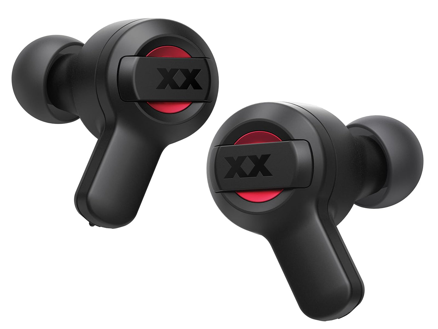 JVC New XX True Wireless Earbuds Headphones, Long Battery Life (up to 24 Hours), Extreme Deep Bass with Special Tuning, Shock Proof and Dust Proof, Water Jet Proof (IPX55) - HAXC62TR (Black Red)
