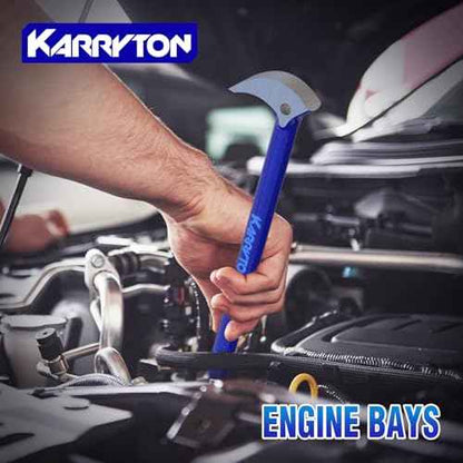 Rolling Head Pry Bar Set (6", 12", 16", 20") ? 4-Piece Heavy Duty Ladyfoot Pry Bars in Molded Plastic Case, Heat-treated Alloy Steel for Automotive, Construction & Demolition