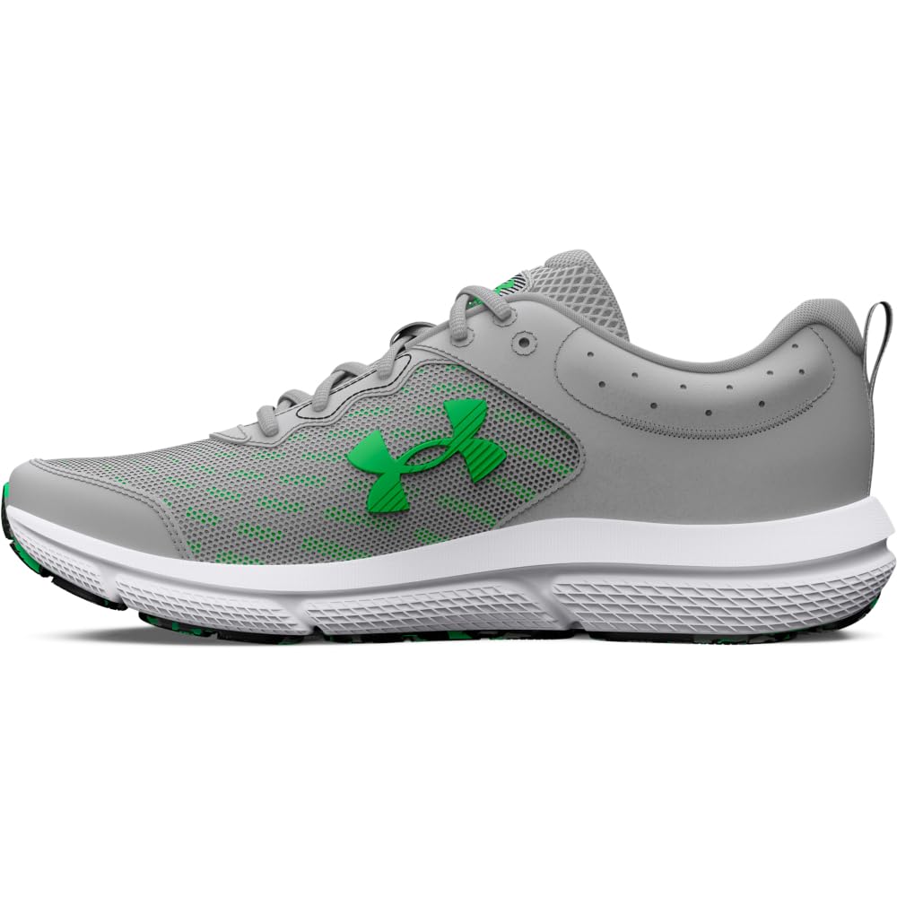 Under Armour Men's Charged Assert 10 Shoes, (103) Mod Gray/Mod Gray/Green Screen, 8 X-Wide
