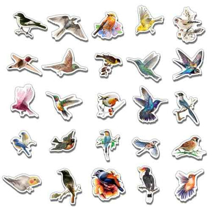 Pack 50 Pcs Cute Animal Bird Stickers for Water Bottles Waterproof Laptop Luggage Computer Scrapbooking Teens Adults Girls Kids Boys Aesthetic Sticker Packs Small Vinyl Decals