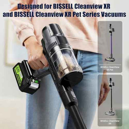 6.5Ah Replacement for Bissell 24V Battery | 3X Longer Runtime vs OEM | Full Cleanview XR & XR Pet Series Compatibility 3789U 3797V | 3-Year Warranty | LED Power Indicator