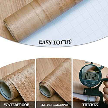 Sevalo Wood Contact Paper Wood Peel and Stick Wallpaper Light Wooden Look Grain Contact Paper for Cabinets and Drawers Self Adhesive Removable Wallpaper Natural Waterproof Vinyl 15.7inW 118inL