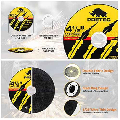 Grinding & Cutting Wheels 4 1/2 inch Set,Angle Grinder Wheel Set,Cut Off Wheels 8 PCS,Grinding Wheel,4.5¡± Flap Discs for Angle Grinder for Cutting Grinding 8+1+1 PC