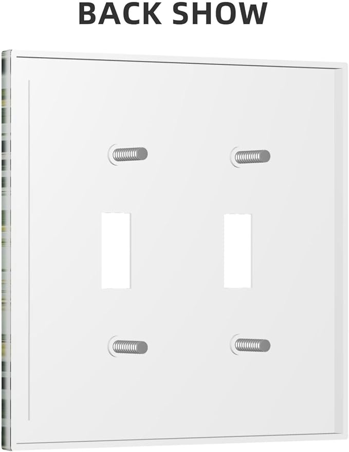 Sage Eucalyptus Leaves Foliage Light Switch Covers Double Toggle 2 Gang Wall Plate Dual Decorative Switchplate Electrical Faceplate for Farmhouse Decor