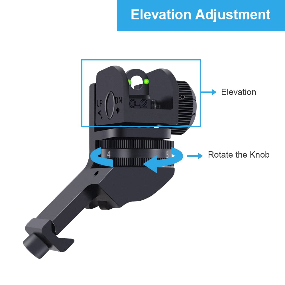 Fiber Optic 45 Degree Offset Iron Sight Set - Rapid Transition Front and Rear Backup Sights for Picatinny Rail (45 Degree Sights-Black)