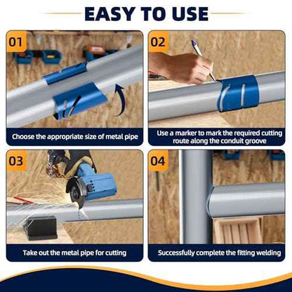Pro Pipe Cutting Guide Kit, Metal Pipes Saddle Template for Angle Cuts, Magnetic Pipe Coping/Notching Tool Includes Sizes:1-7/8", 2-3/8", 2-7/8", Precision Cuts at 22.5¡Æ, 45¡Æ, 90¡Æ-3 PCS