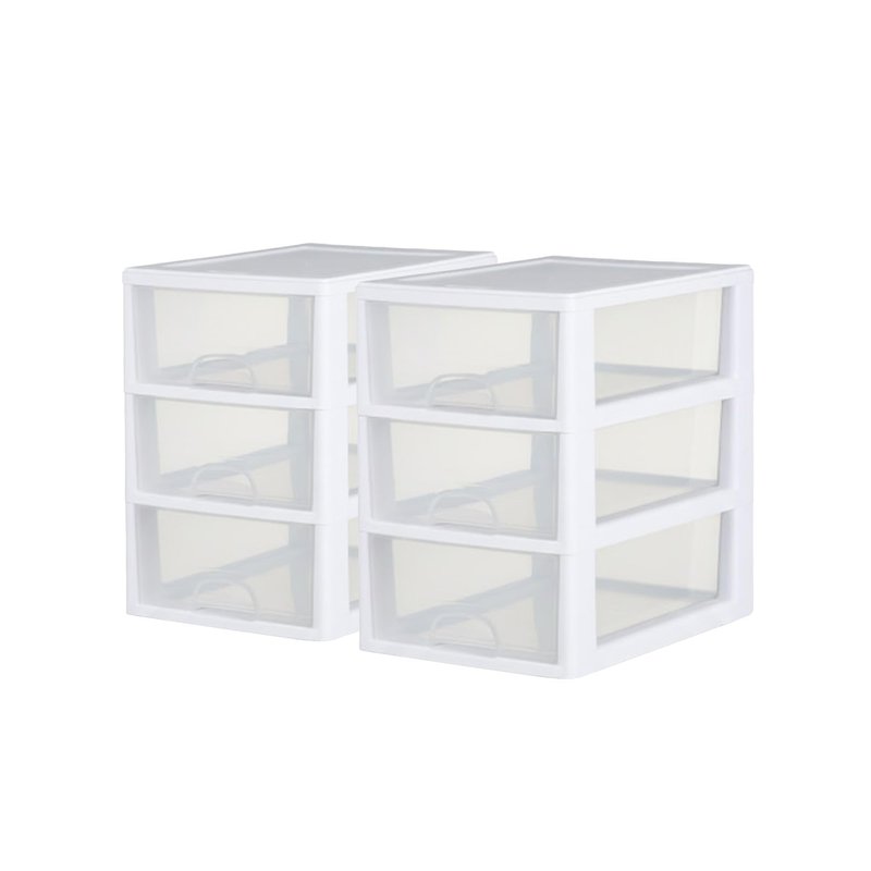 Sterilite 6-Pack Stacking Drawer, Clear Storage Closet Organizer, 6 Quart, White Frame - Stackable Plastic Drawers and Containers for Bedroom, Clothes, Dresser, Vanity, and Makeup Organization