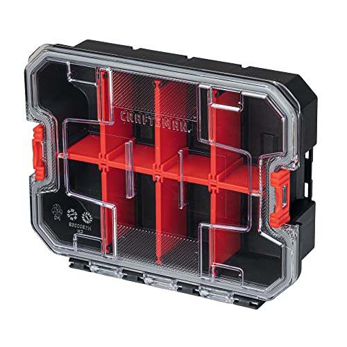 CRAFTSMAN VERSASTACK Storage Organizer, Small Parts Organizer, 8 Compartments, Lid Includes Secure Latch (CMST17827)