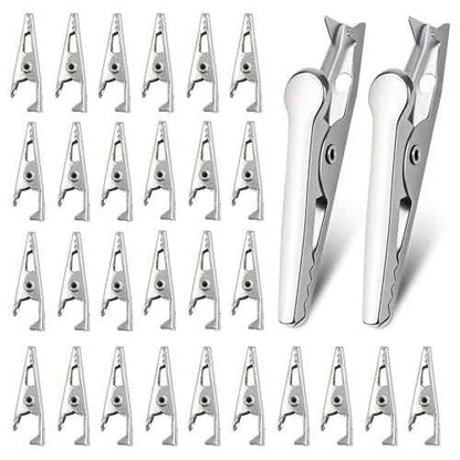 100 Pack Mini Clamps Alligator Clips for Crafts & Electrical, Small Metal Clips for Joints 35 mm Alligator Clamp for Crafting, Gator Clips Clamps Bulk for Crafts Holding (Silver£©
