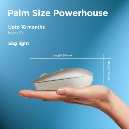 Lenovo 540 Wireless Computer Mouse for PC, Laptop, Computer with Windows or Chrome OS - 2.4 GHz USB-C Wireless Pairing Receiver - Compact Size - 18-Months Battery Life - Ambidextrous -Abyss Blue