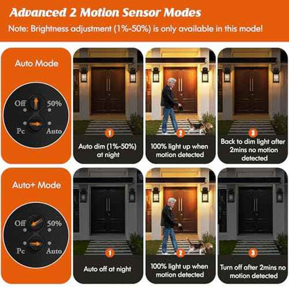 Motion Sensor Outdoor Wall Light Black, Dusk to Dawn Outside Porch Light Fixture Wall Mount, Waterproof Exterior Light Fixture with Seeded Glass, Matte Black Wall Sconce Lantern for House Patio Garage