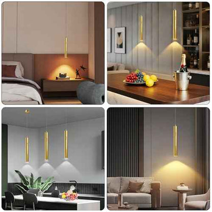 Battery Operated Pendant Light Set of 2, Wireless Chandelier with Remote, 3 Color Dimmable, 6000mAh Hanging Battery Operated Light for Kitchen Island Dinning Room Bedroom, Gold