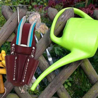 Portable Cowhide Tool Storage Bag with Multiple Pockets Repairing Tool Pouch for Wrenches Electrical Tools for Gardening and Construction