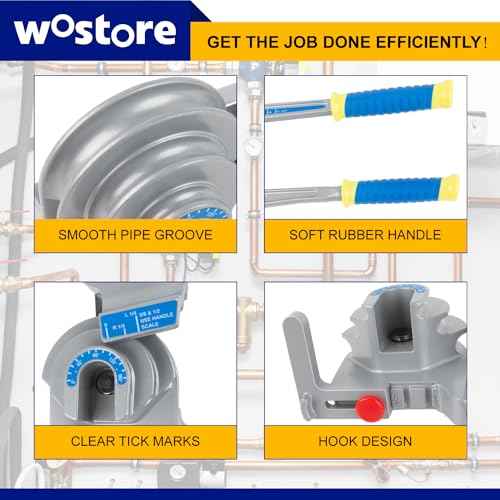 Wostore Tubing Bender 3 in 1 Tube Bender 180¡Æ For Tubing 1/4",3/8", 1/2", Bending Copper, Aluminium, Soft Thin Stainless Tubes For HVAC