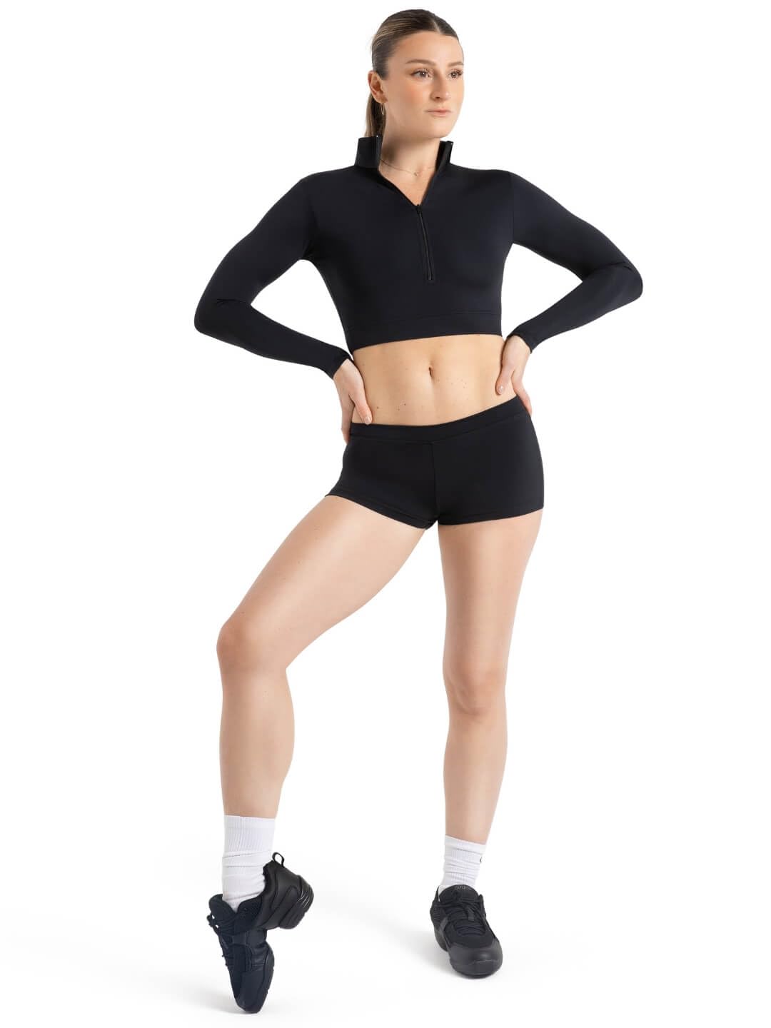 Capezio Women's Low Rise Boy Cut Short,Black,Small