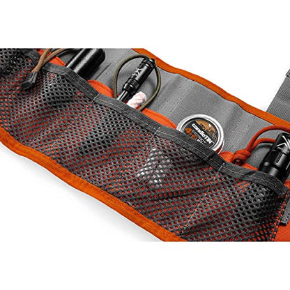 Exotac toolROLL Compact Carry Tool Storage Solution for Fire-Starting Gear, Knives, and Multi-Tools with Five Quick Access Elastic Mesh Slip Pockets and Hook and Loop Closure